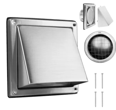 Immagine prodotto di Omgoods - Griglia di protezione dalle intemperie da 125 mm in acciaio inossidabile per ventilazione