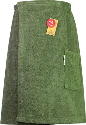Obrázok produktu pre A&R 042.50 | Sauna Kilt Men so suchým zipsom - 65 x 150 cm - Farba: Army Green - Rozmery: 65 x 170 cm