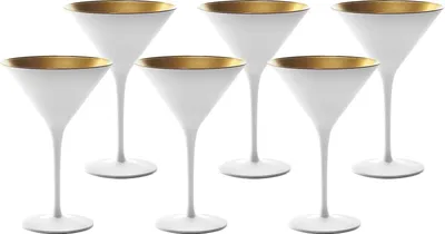 Imagen del producto de Vasos de cóctel Stölzle Lausitz Martini, coctelera Grandezza, 240 ml, color blanco mate y dorado. Referencia: 1400025 | EAN: 4012632224798 | Código: HAN 140 00 25 EL086