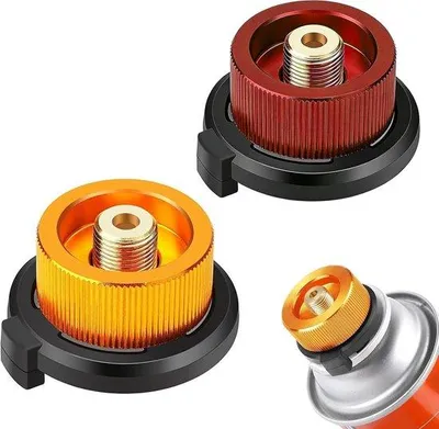 Immagine prodotto di Kit adattatore a due uscite per gas, adattatore universale per fornelli da campeggio e bombole di gas, set di adattatori compatto per picnic, attività all'aperto, escursioni e viaggi