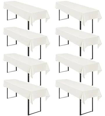 Productafbeelding van Biertisch-tafelkleed, ivoorwit, 8 stuks, 250 x 100 cm, polyester