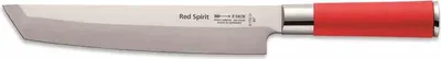 Produktbild von Dick Red Spirit Tanto Messer 21 cm Rot, Klinge X55CrMo14-Stahl, Kunststoff-Griff, 56° HRC, rostfrei, extrem scharf, aromaschonend, für Fleisch & Gemüse, runder asiatischer Griff