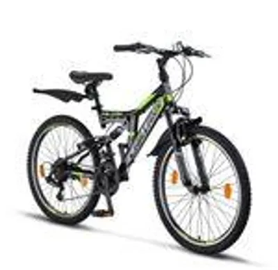 Produktbild von Chillaxx Bike Falcon Premium Mountainbike in 24 und 26 Zoll - Fahrrad für Jungen, Mädchen, Damen und Herren - Scheibenbremse- 21 Gang-Schaltung - Vollfederung