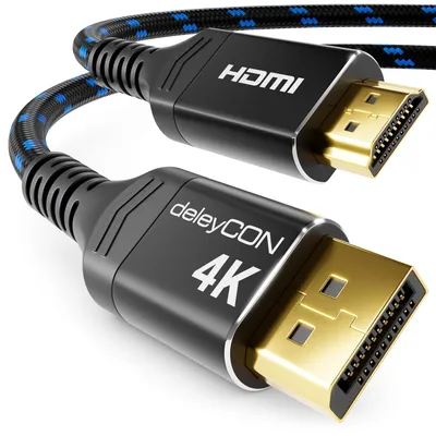 Produktbild von deleyCON 3,0m 4K DisplayPort auf HDMI Kabel 1080P@60Hz 4K@30Hz