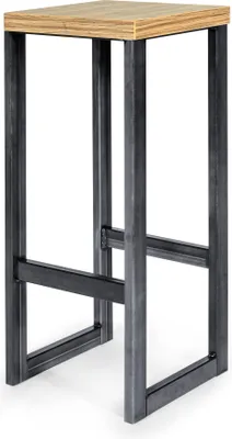 Produktbild von Barhocker Bistrohocker Industriedesign Loft Stahl Restaurant massiv H 75 cm (Buche, Industrial ( Klarlack ))