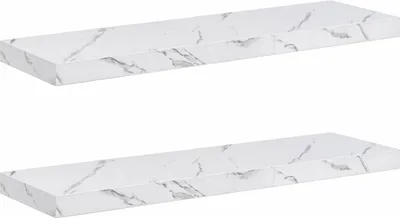 Produktbild von vidaXL Wandregal 2 pcs Weiß Marmor 80 x 23,5 x 4 cm Holzwerkstoff
