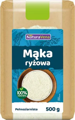 MĄKA RYŻOWA PEŁNOZIARNISTA BEZGLUTENOWA 500 g - NATURAVENA