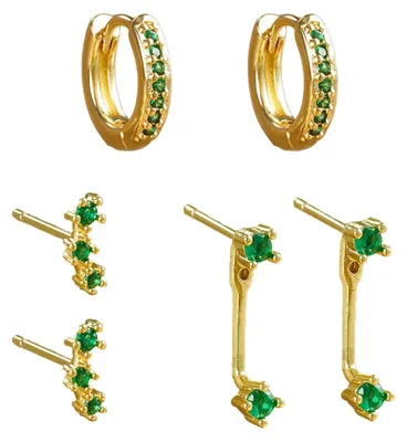 Image de 3 paires de boucles d'oreilles dorées pour femmes et filles