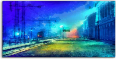 Produktbild von Coloray Acrylbild 100x50  Wandbild Acrylbilder Deko Landschafts Straße Stadt Nacht