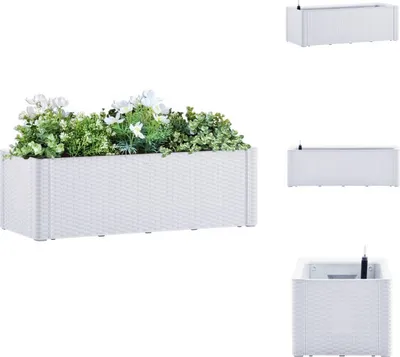 Produktbild von vidaXL Garten-Hochbeet mit Selbstbewässerungssystem Weiß 100x43x33 cm - Blumentöpfe & Pflanzgefäße
