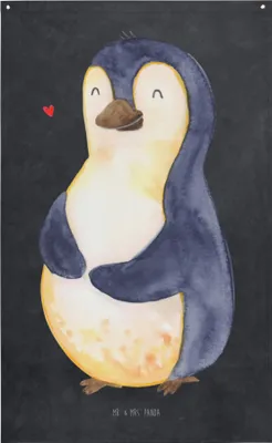 Produktbild von Mr. & Mrs. Panda Wandteppich Pinguin Diät - Kreidetafel - Geschenk, Wandbild, Gobelin, Motivation, Selbstliebe, Gewicht, Wandbehang, Pinguine, Boho, Hängedeko