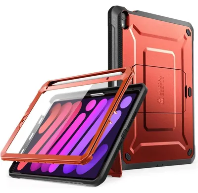 Productafbeelding van Beschermhoes voor iPad Mini 6 (8,3 inch) 2021, rood, met schermbeschermer en standaard