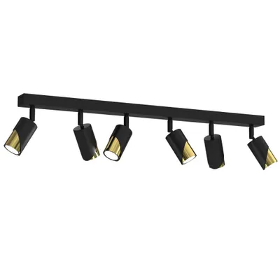 Zdjęcie produktu dla Lampa sufitowa Shift czarny mat-złoty połysk 6xGU10x15W metal wym:17x90x5,5cm IP20 Luminex