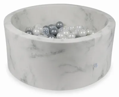 Produktbild von Trockenbecken 90x40 Marmor mit 300 Bällen: Perlmutt, Transparent, Silber