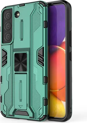 Produktbild von Galaxy S22 5G Hülle, Dual Layer PC TPU Bumper Stoßfest Ständer Schutzhülle für Samsung Galaxy S22 5G Grün