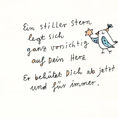 Produktbild von Postkarte Karindrawings "Ein stiller Stern legt sich ganz vorsichtig ..."