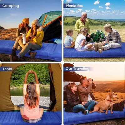 Produktbild von Famanu Luftbett Selbstaufblasend 12 cm Dick - Campingmatratze mit integriertem Kissen