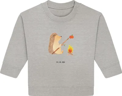 Produktbild von Mr. & Mrs. Panda Organic Baby Pullover Igel Grillen 12. - 18. Monat - Heather Grey - Geschenk, Lustige Sprüche, Spruch, Ziele, Bullover, Arbeitslos, Motivation