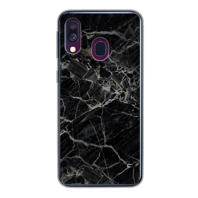 Produktbild von MuchoWow® Handyhülle Schutzhülle Hülle für Samsung Galaxy A40 Marmor - Schwarz - Weiß Silikon Softcase Handy Hülle - Handy-Tasche