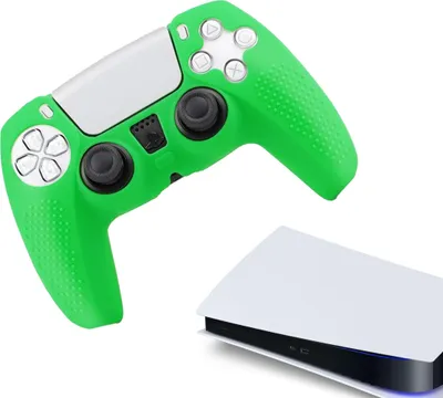 Immagine prodotto di Custodie e skin per PS5, PlayStation 5 - Custodia da gioco performante - Copertura morbida - Accessorio antiscivolo per controller - Verde Grip