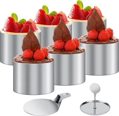 Produktbild von Kleine Desserringen-Set, 6-teilig, für Desserts, Kuchen, Mousse