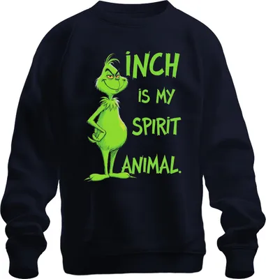 Produktbild von Grinch IS MY SPIRIT ANIMAL Weihnachten Weihnachtshumor Kultfilm Uni Sweatshirt Pullover, Navy, L