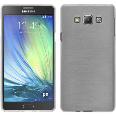 Produktbild von PhoneNatic Case kompatibel mit Samsung Galaxy A7 (A700) - weiß Silikon Hülle brushed + 2 Schutzfolien