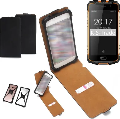 Produktbild von K-S-Trade Handyhülle Schutzhülle kompatibel mit Ulefone Armor 2 Case Cover Flip Style Bumper schwarz 1x