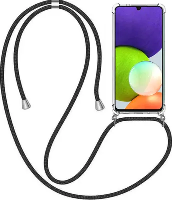 Produktbild von Handyhülle passend für Samsung Galaxy A22  4G mit Handykette und Stoßfänger - TPU Backcover stoßfest mit Band -  Smartphonica