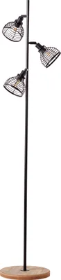 Produktbild von BRILLIANT moderne Standleuchte AVIA | Stehlampe mit Fuß aus Holz und inkl. Fußschalter | 3x E14 Fassung max. 42W | Metall/Holz
