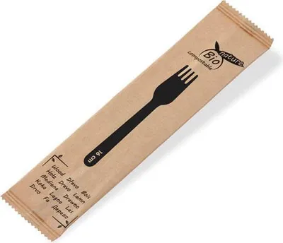 Produktbild von Vidličky drevené 16 cm jednotlivo balená (100 ks)