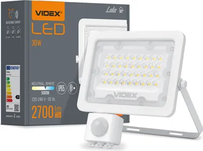 Produktbild von Videx LED-Flutlicht 30W 2700lm neutralweiß 5000K Bewegungsmelder IP65