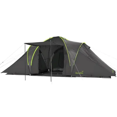 Produktbild von Skandika Kuppelzelt Daytona 6 Personen | Familienzelt mit 3 Schlafkabinen, 3000 mm Wassersäule, 195 cm Stehhöhe, Moskitonetze, Sonnensegel | Camping
