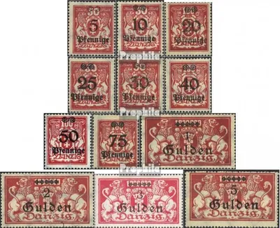 Produktbild von Briefmarken Danzig 1923 Mi 181-192 (kompl.Ausg.) postfrisch Aushilfsausgabe