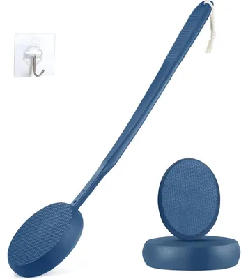 Productafbeelding van Ruglotie-applicator, 19 inch lang, handvat voor zelfbruinende lotions, blauw