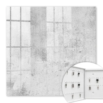 Produktbild von Metall Schlüsselkasten 30 x 30 cm - weißer Schlüsselschrank zur Wandmontage - wandhängende Schlüsselbox mit Tür - nach links öffnend - Schlüsselaufbewahrung für Flur - Büro - Arbeitszimmer - Werkstatt - Garage - Unverfälschte Eleganz