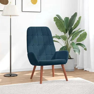 Produktbild von Blauer Relaxsessel mit Samtbezug für Wohnzimmer und Büro