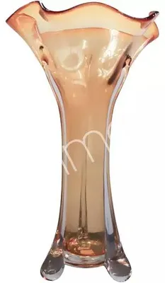 Immagine prodotto di Vaso in vetro giallo, soffiato a mano, dimensioni 29x25x50
