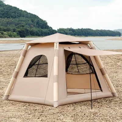 Immagine prodotto di Tenda da campeggio gonfiabile per 3-5 persone, tenda familiare impermeabile con pompa ad aria, montaggio rapido, tenda da esterno per campeggio e giardino