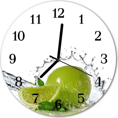 Produktbild von Glasuhr Wanduhr Küchenuhr Echt-Glas 30fi cm Limette Wasser grün