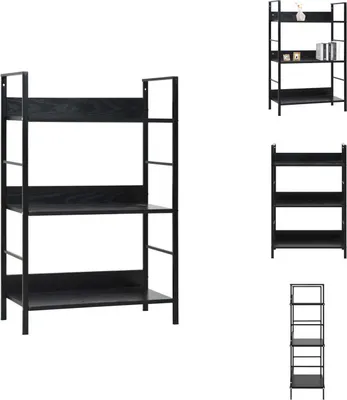 Immagine prodotto di vidaXL Libreria 3 ripiani Nero 60×27,6×90,5 cm Materiale a base di legno - Librerie e scaffalature