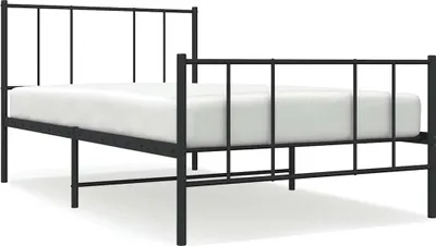 Produktbild von vidaXL Bettgestell mit Kopf- und Fußteil Metall Schwarz 75x190 cm