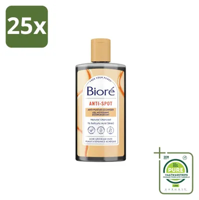 Obrázek produktu pro 25 kusů čisticího gelu Bioré s aktivním uhlím proti akné, objem 200 ml – velkopack