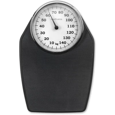 Produktbild von Medisana PS 100, Mechanische Personenwaage, 140 kg, Schwarz, kg, Quadratisch, Metall, PolyurethanKunststoff, Kunststoff