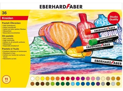 Obrázek produktu pro Eberhard Faber Artist Color Oil Pastel, 36 kusů, Vícebarevný, Kulatý, 1,1 cm, Krabice