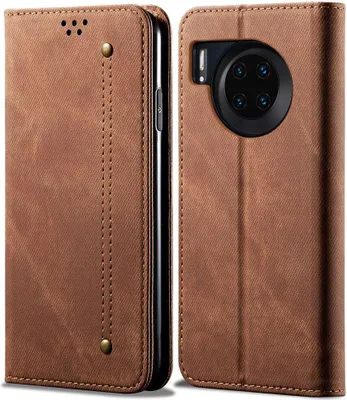 Immagine prodotto di Huawei Mate 30 Case, Custodia a portafoglio in pelle con chiusura magnetica e custodia con funzione stand per Huawei Mate 30 Brown