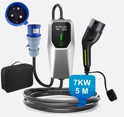 Produktbild von Hexinex Tragbares Ladekabel für Elektroautos 7kW 32A 5M EV Ladekabel Typ 2  1-Phase PHEV Ladegerät Wallbox EU CEE-Stecker inklusive Aufbewahrungstasch