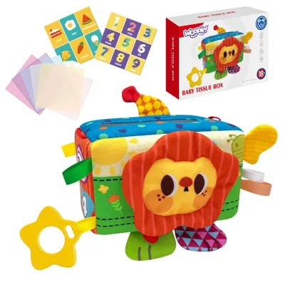 Zdjęcie produktu dla WOOPIE BABY Zabawka Edukacyjna Sensoryczna Pudełeczko Chusteczek