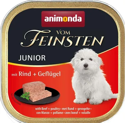 Obrázek produktu pro animonda Vom Feinsten with beef + poultry, Junior, Hovězí, Drůbež, 150 g, Bez sóji