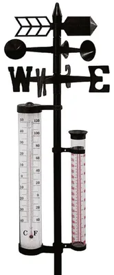 Produktbild von Garten Wetterstation 145cm Regenmesser Windmesser Thermometer Wettermessung